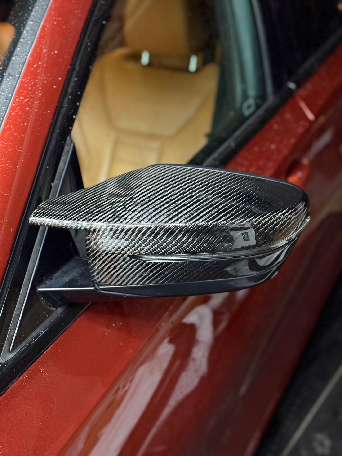 G2X Pre LCI Carbon Fiber G8X Style Mirror Cap Replacements