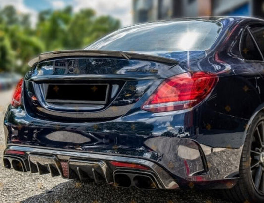 C-Class Sedan W205 Carbon Fiber F1 LED Style Diffuser