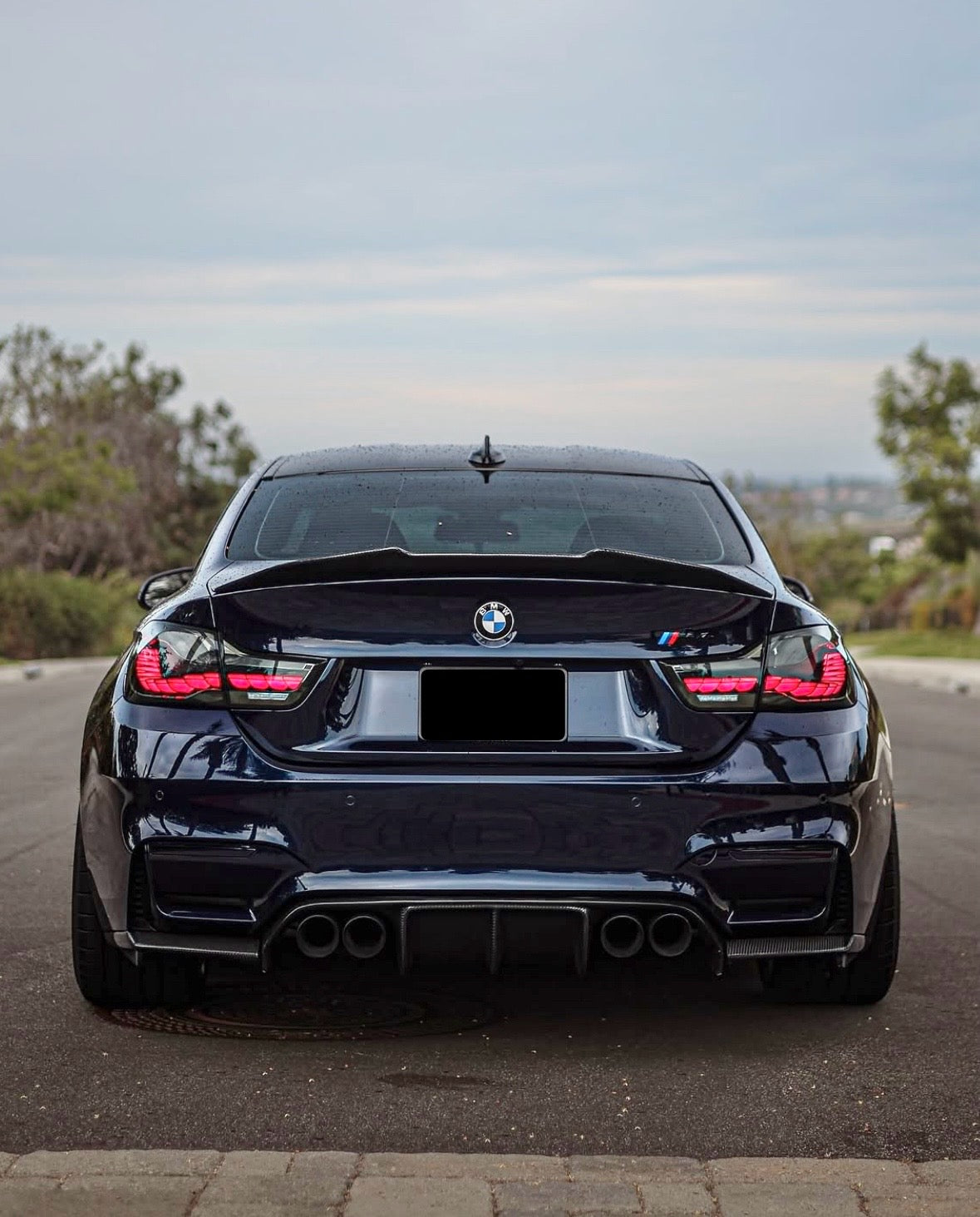 F8X Carbon Fiber V Style Rear Diffuser (3 Piece)