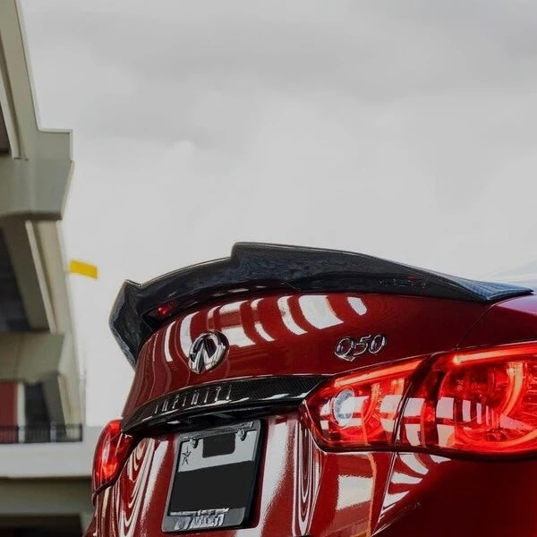 Q50 Carbon Fiber PSM Style Trunk Spoiler