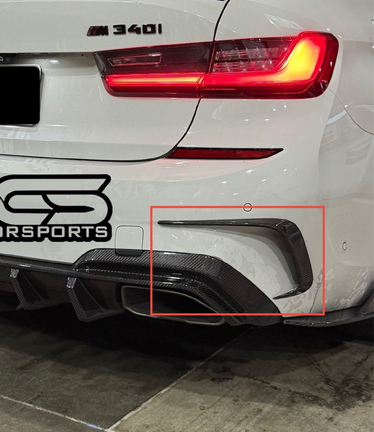 G20 Carbon Fiber Rear Bumper Upper Fangs